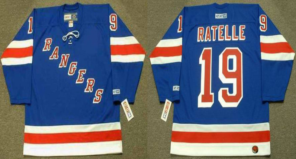 2019 Men New York Rangers #19 Ratelle blue CCM NHL jerseys